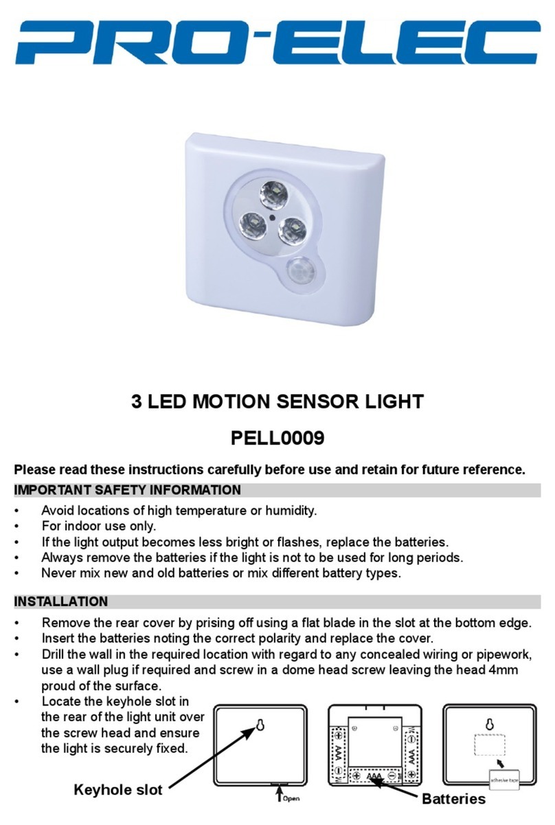 Pro-Elec PELL0009 quick start guide Pro-Elec PELL0009 quick start guide