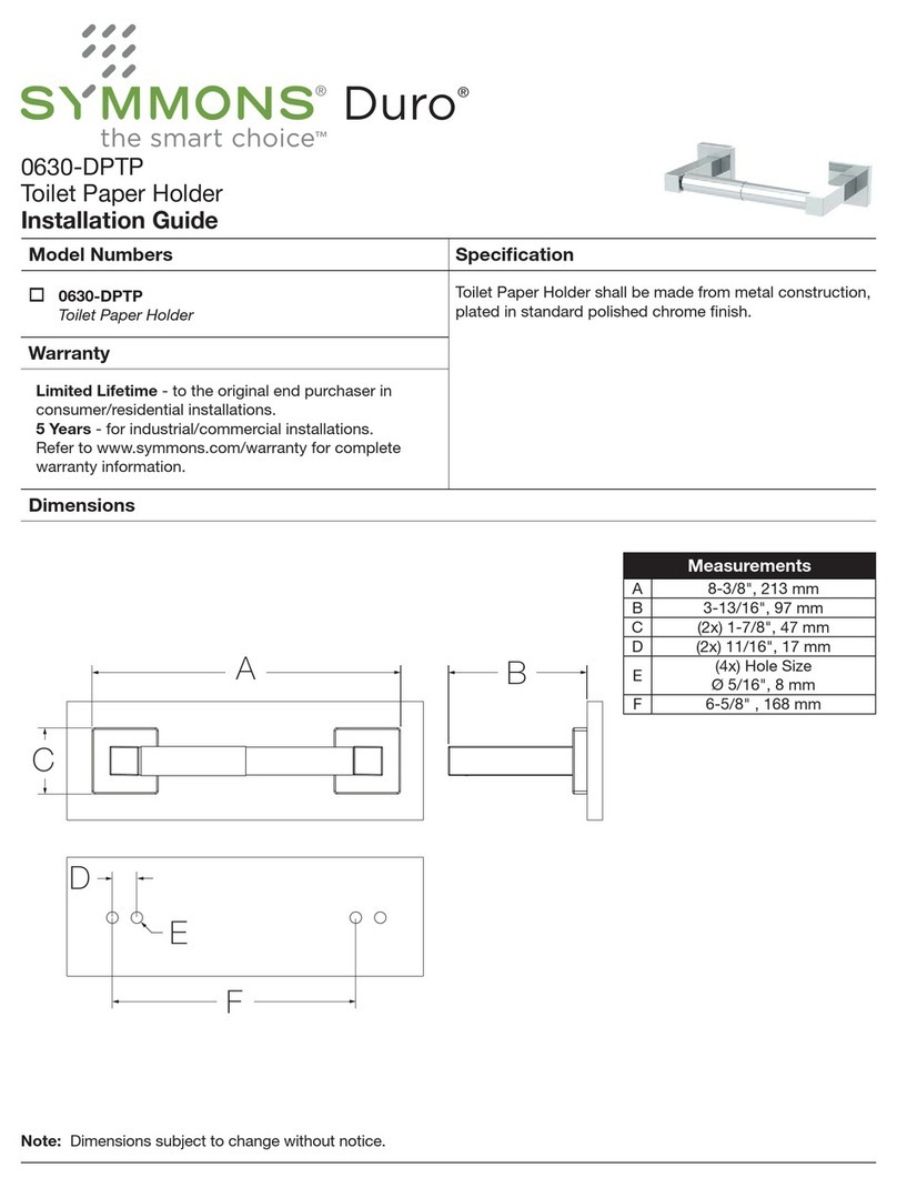 Symmons Duro 0630-DPTP User manual Symmons Duro 0630-DPTP User manual