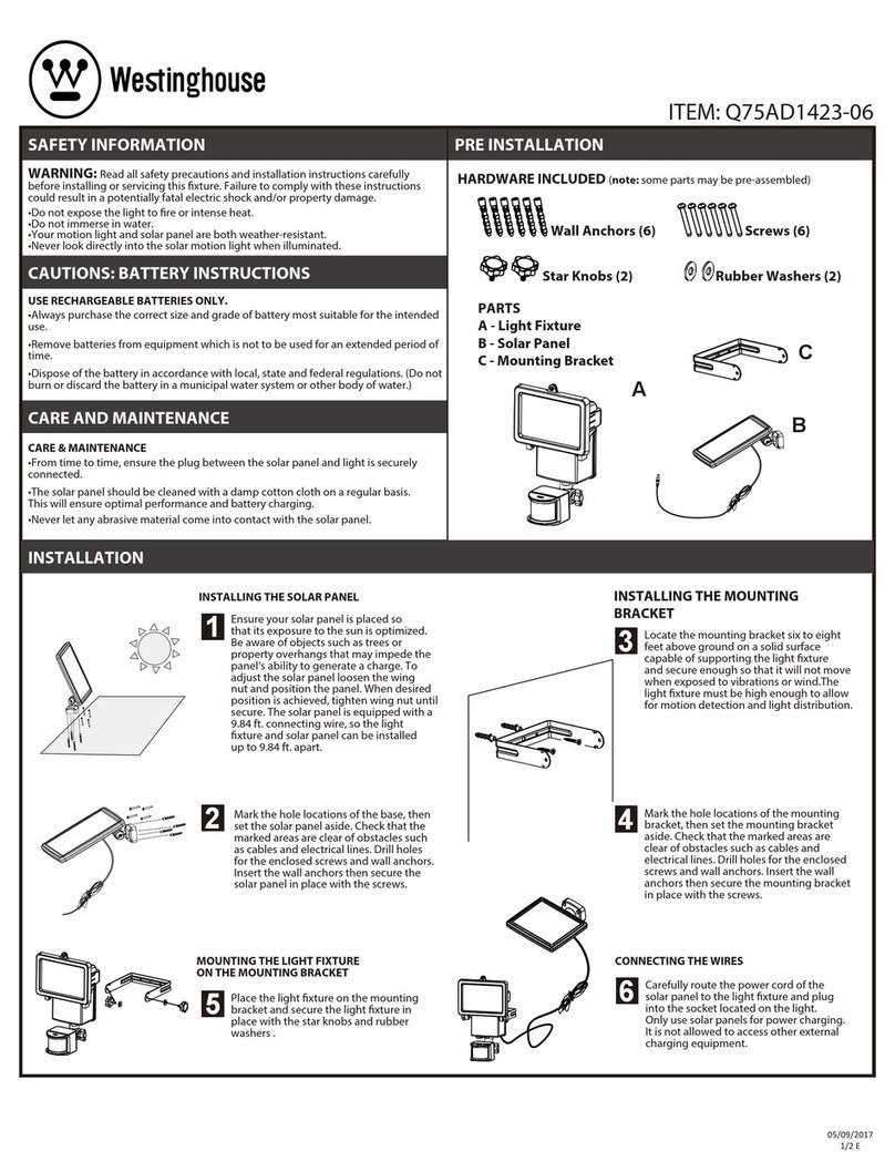 Westinghouse Q75AD1423-06 quick start guide Westinghouse Q75AD1423-06 quick start guide