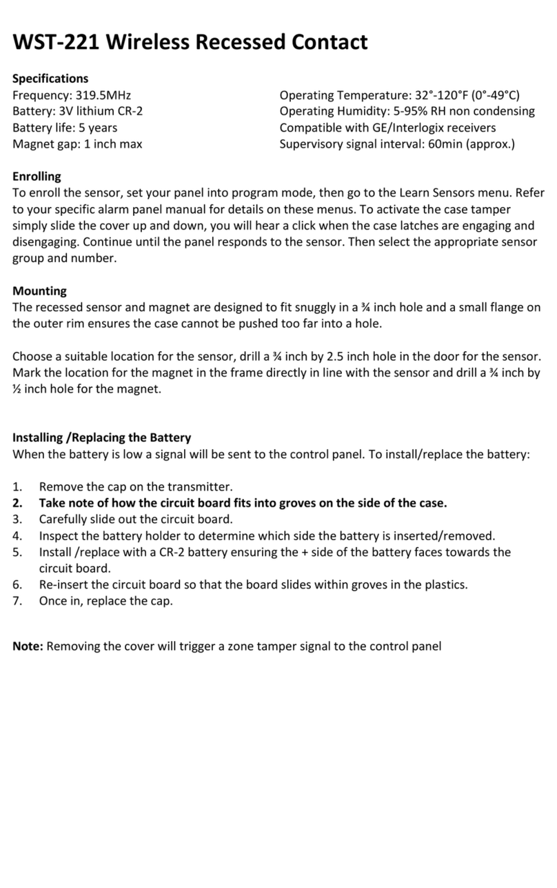 Ecolink WST-221 User manual