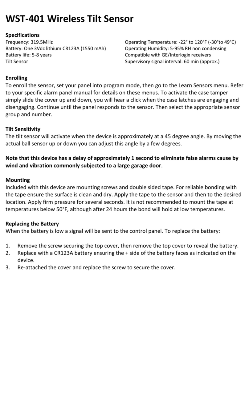 Ecolink WST-401 User manual