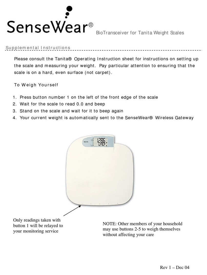 Sensewear BioTransceiver Supplemental instructions