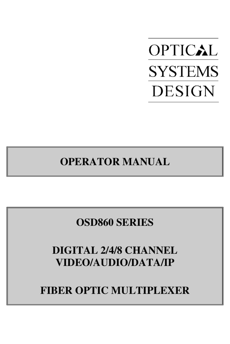 Optical Systems OSD860R Operator's manual