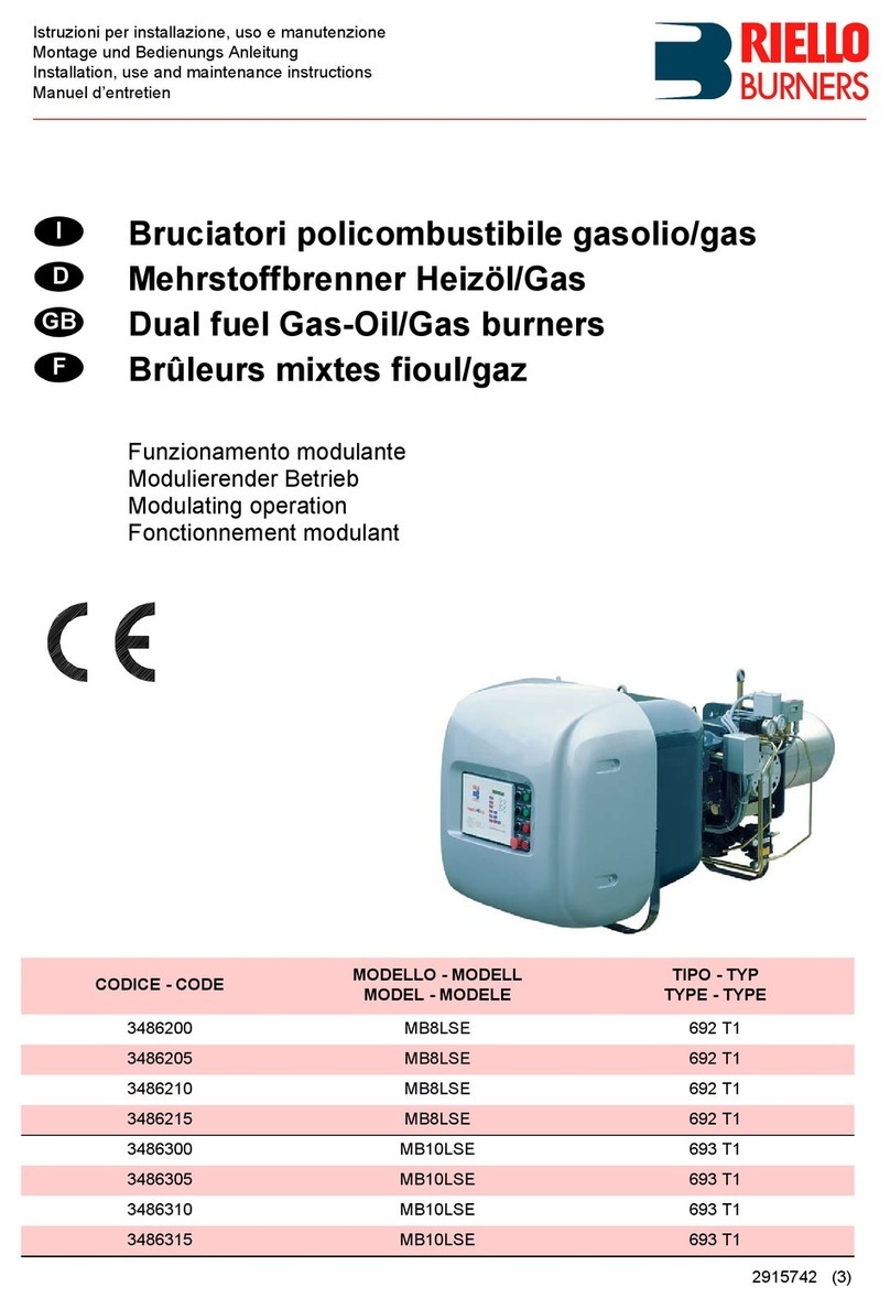 Riello Burners MB8LSE Installation, use and maintenance instructions