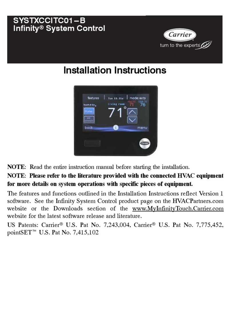 Carrier Infinity SYSTXCCITC-01SI User manual