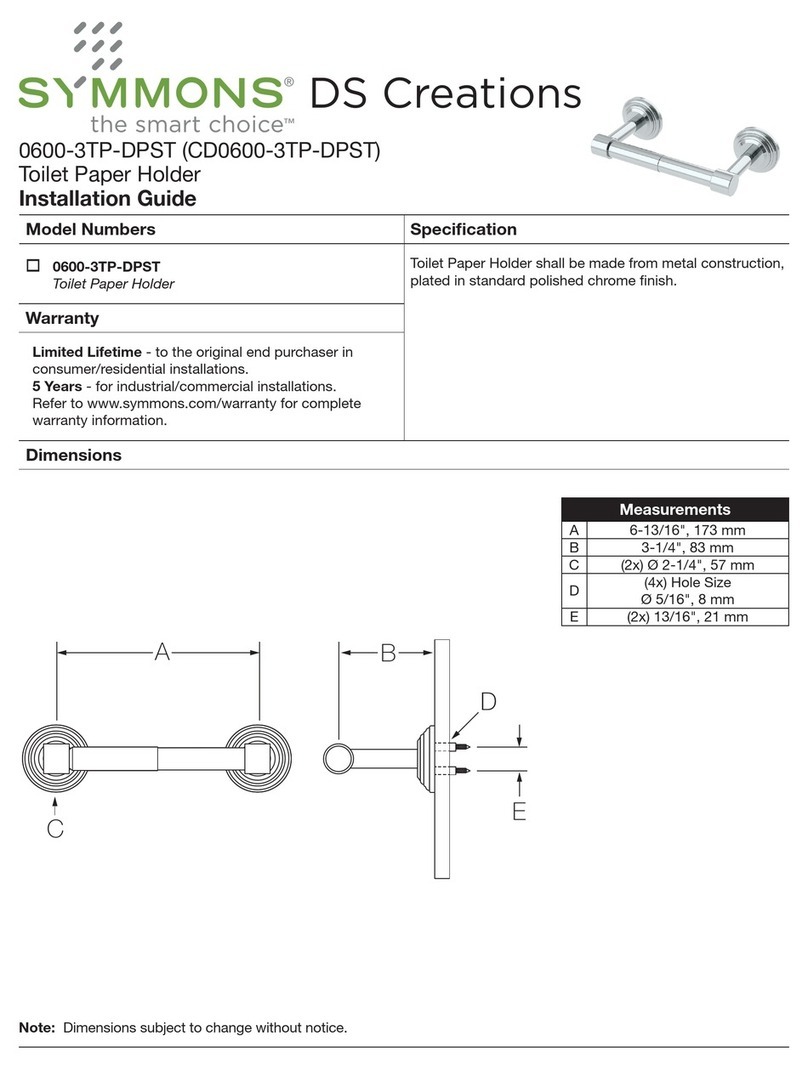 Symmons 0600-3TP-DPST User manual Symmons 0600-3TP-DPST User manual