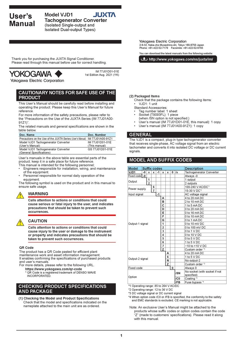 YOKOGAWA JUXTA VJD1 User manual