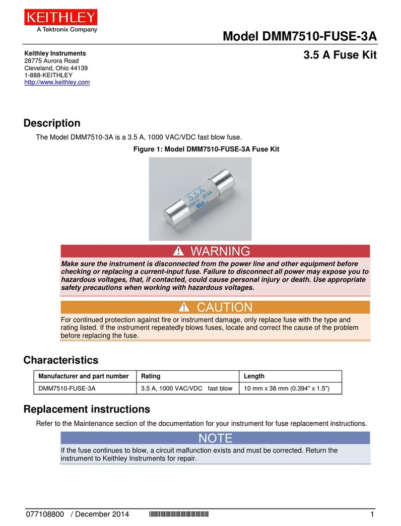 Tektronix Keithley DMM7510-FUSE-3A quick start guide