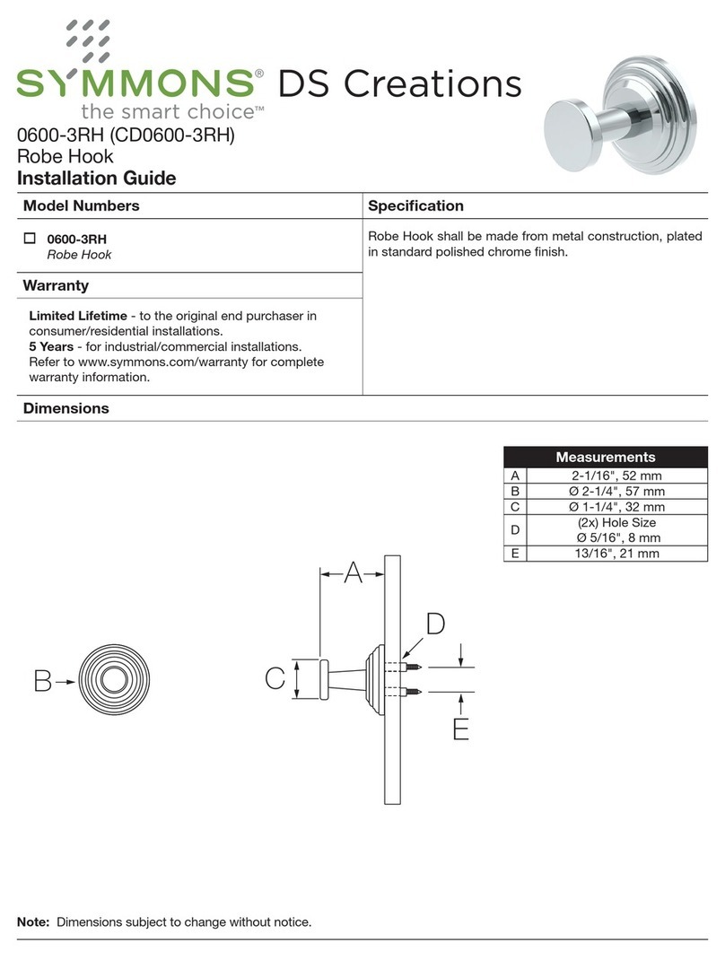 Symmons 0600-3RH User manual