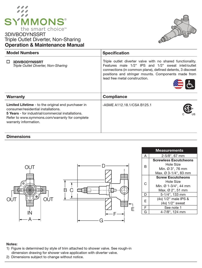 Symmons 3DIVBODYNSSRT Manual