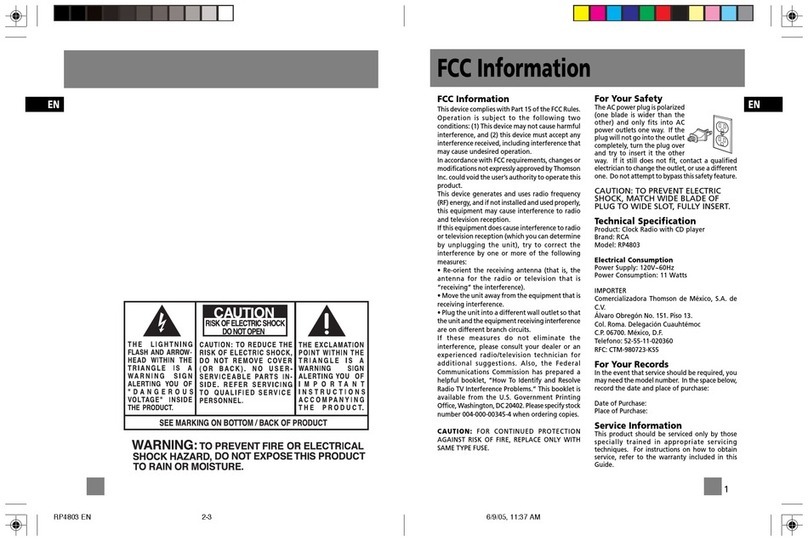 RCA RP4803 User manual