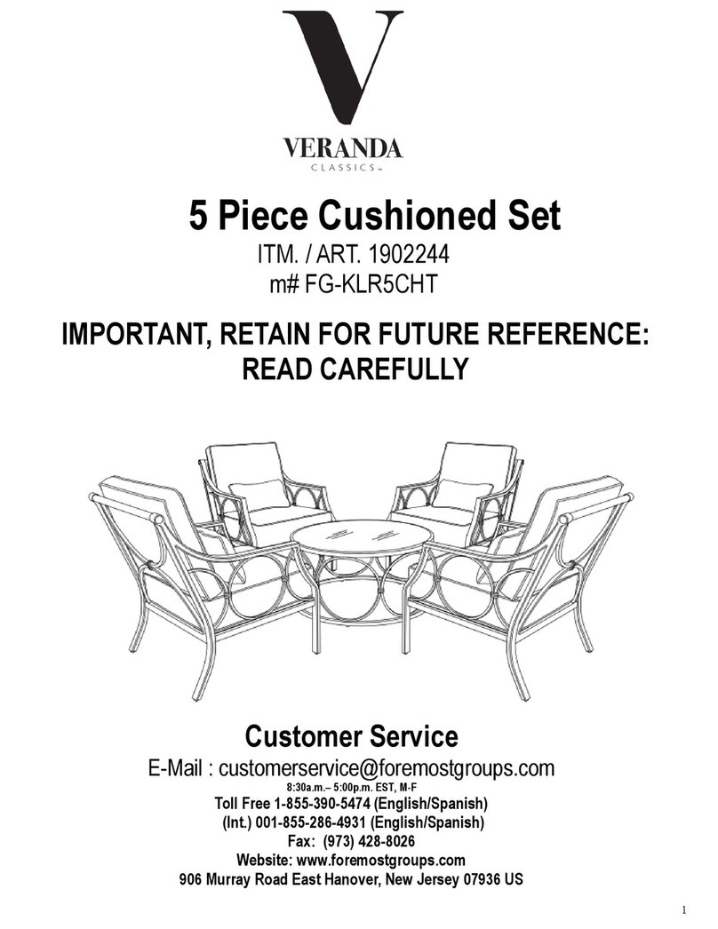 VERANDA CLASSICS 1902244 manual VERANDA CLASSICS 1902244 manual