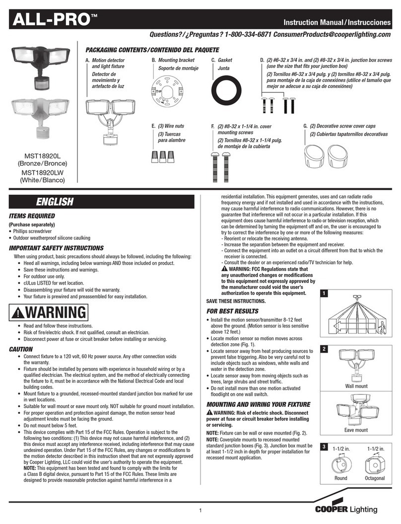Cooper Lighting ALL-PRO MST18920L instruction manual