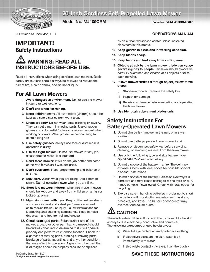 SNOWJOE SUNJOE MJ409CRM User manual