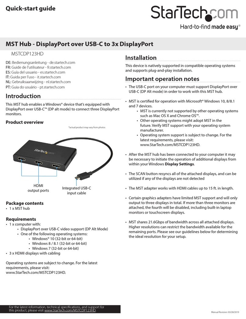 StarTech.com MSTCDP123HD User manual StarTech.com MSTCDP123HD User manual