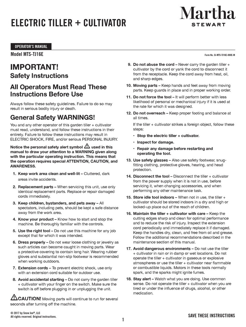 SNOWJOE Martha Stewart MTS-TJ16E User manual