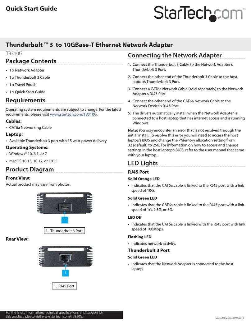 StarTech.com Thunderbolt TB310G quick start guide