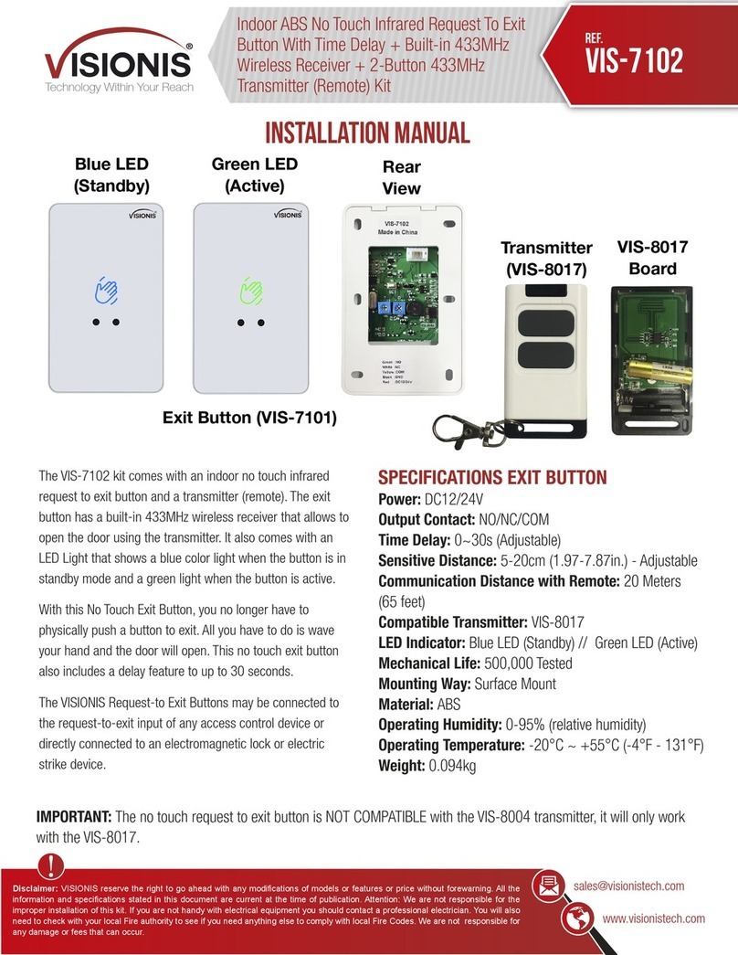 Visionis VIS-7102 installation manual Visionis VIS-7102 installation manual