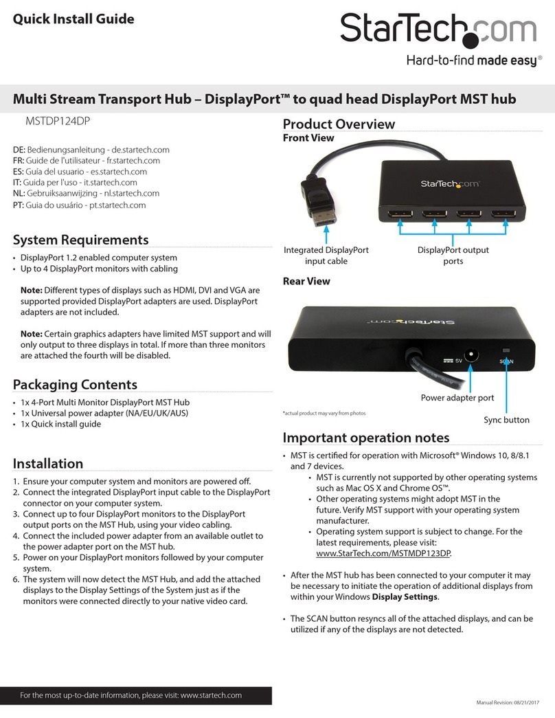 StarTech.com MSTDP124DP User manual StarTech.com MSTDP124DP User manual