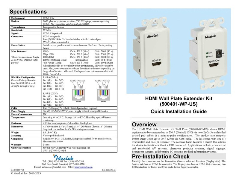 MuxLab 500401-WP-US User manual