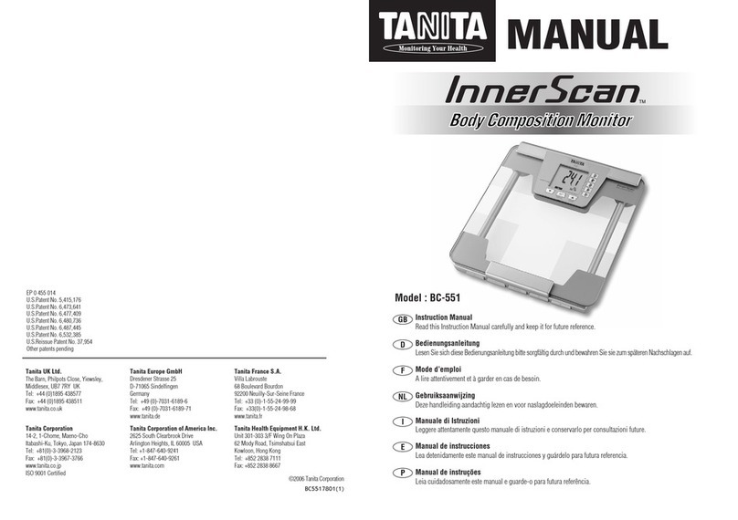 Tanita InnerScan BC-551 User manual