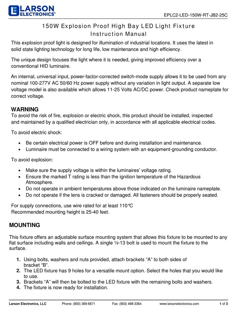 Larson Electronics EPLC2-LED-150W-RT-JB2-25C instruction manual Larson Electronics EPLC2-LED-150W-RT-JB2-25C instruction manual