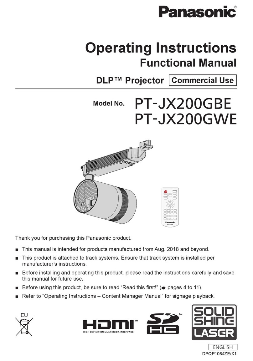 Panasonic PT-JX200GWU User manual
