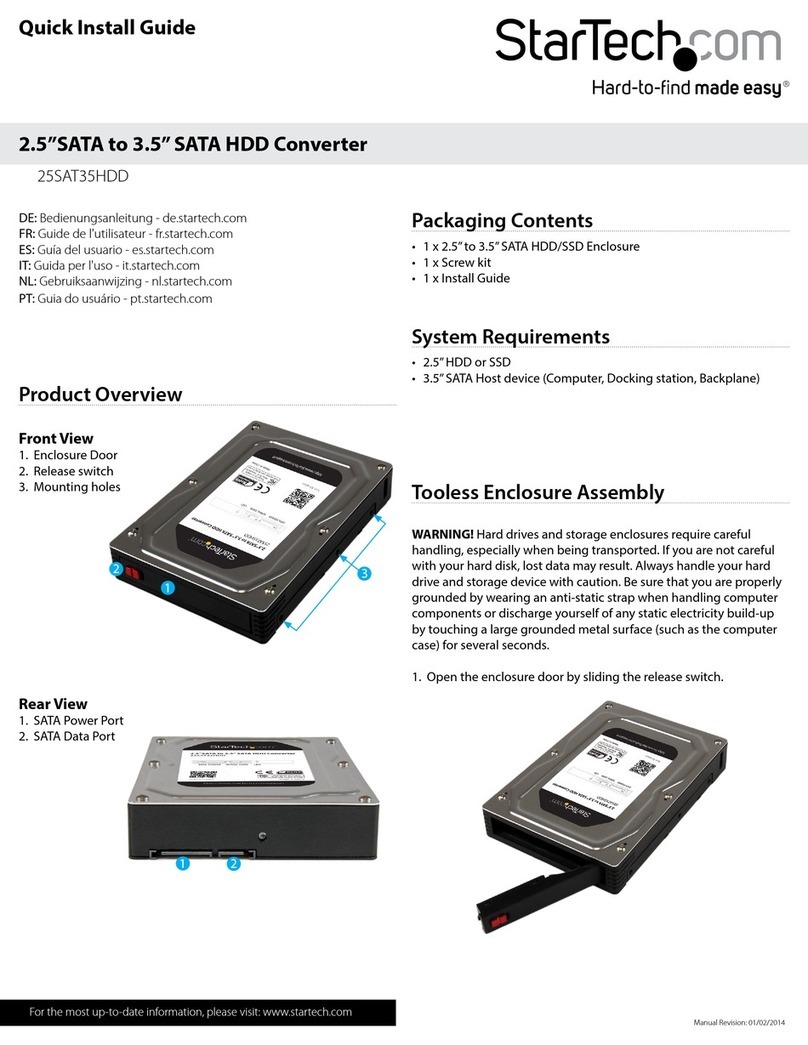 StarTech.com 25SAT35HDD User manual StarTech.com 25SAT35HDD User manual