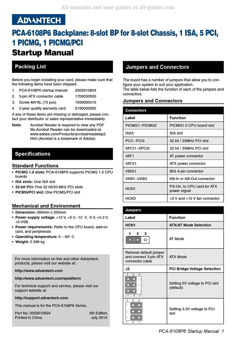 Advantech PCA-6108P6 Startup manual