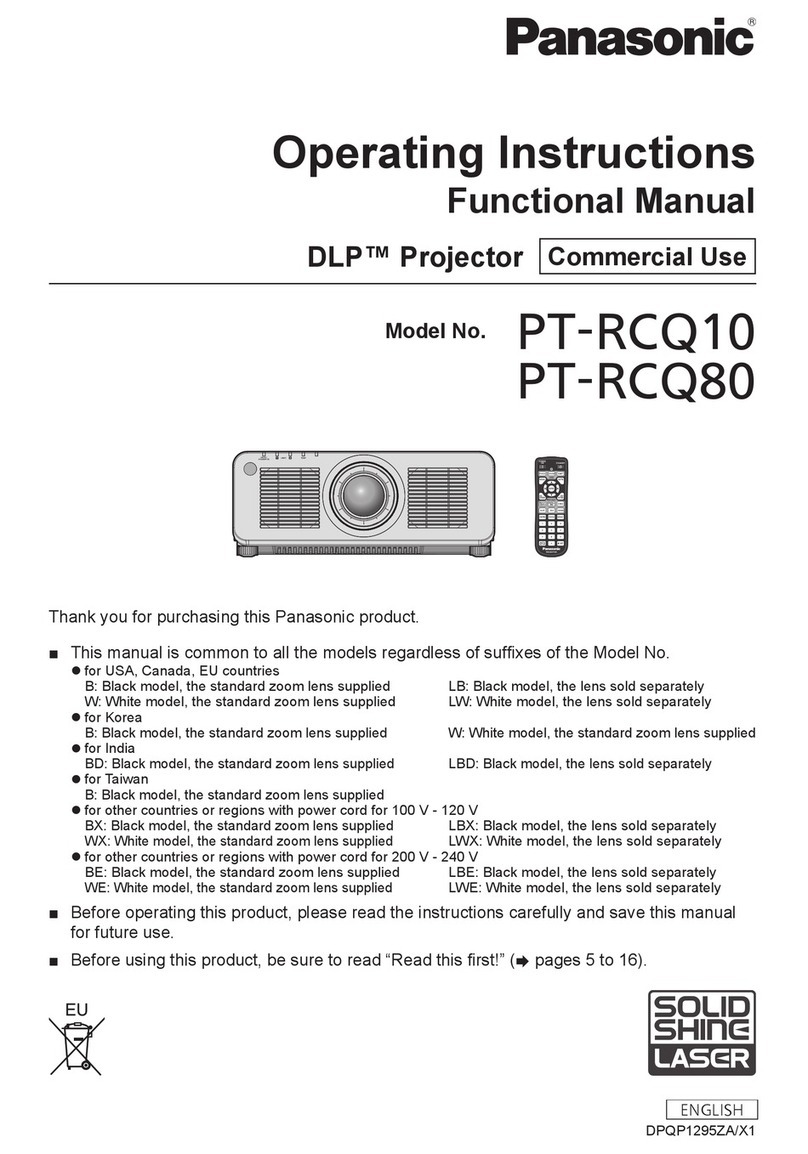 Panasonic PT-RCQ80 User manual