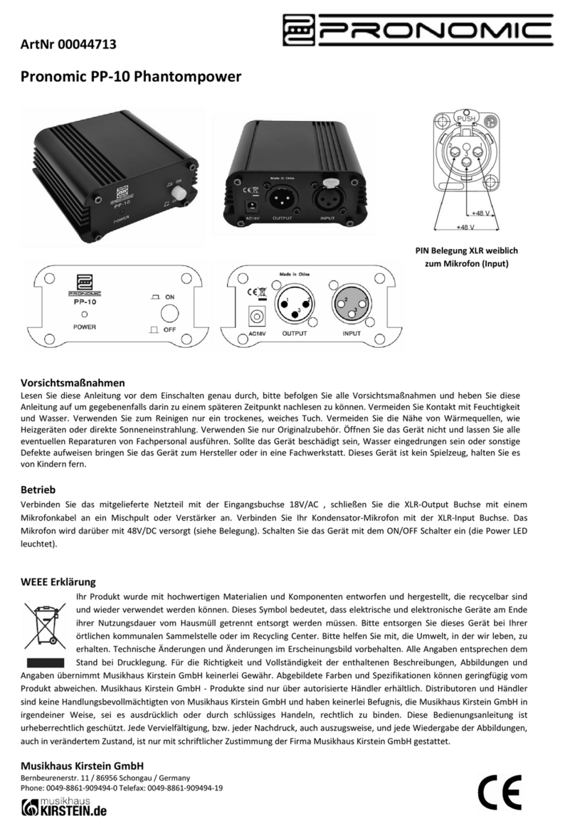 Pronomic Phantompower PP-10 instructions