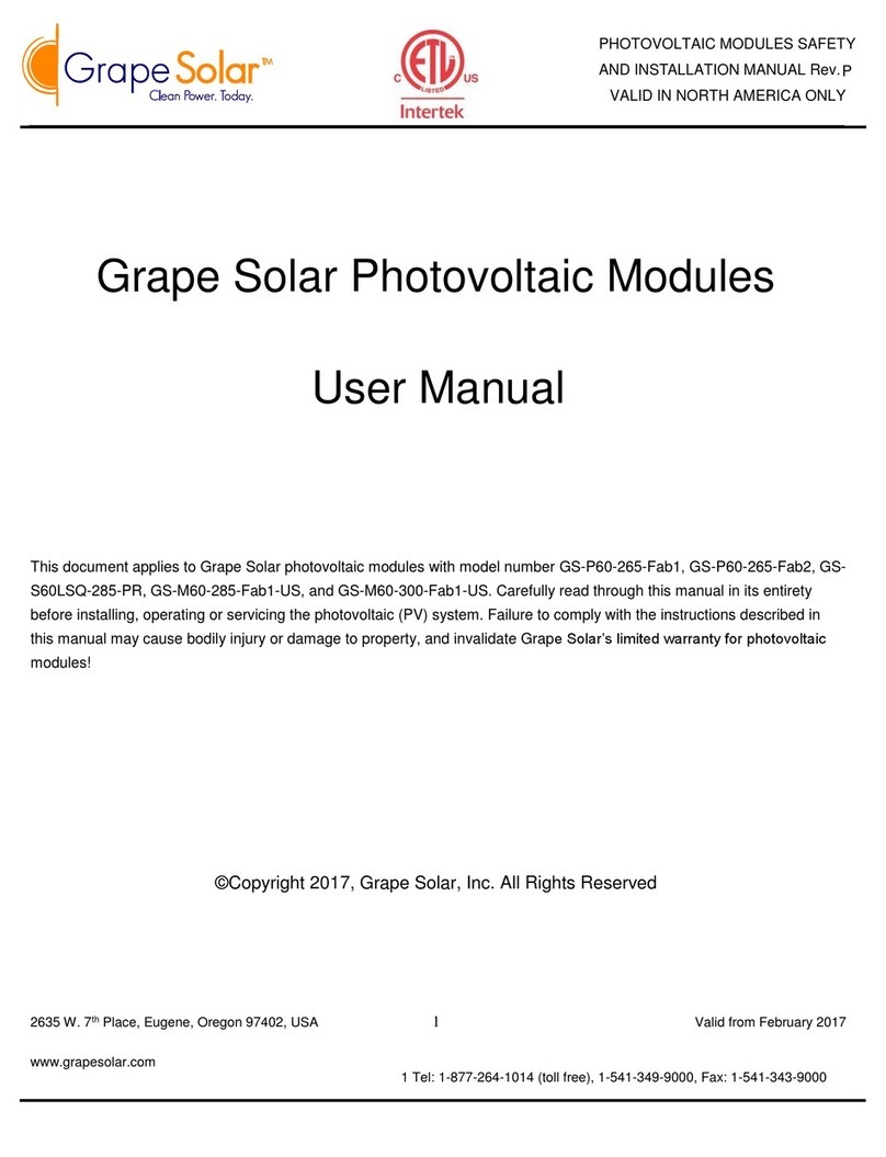 Grape Solar GS-P60-265-Fab1 User manual