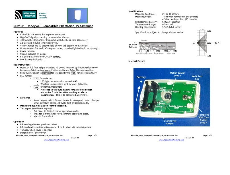 Resolution Products RE210P quick start guide