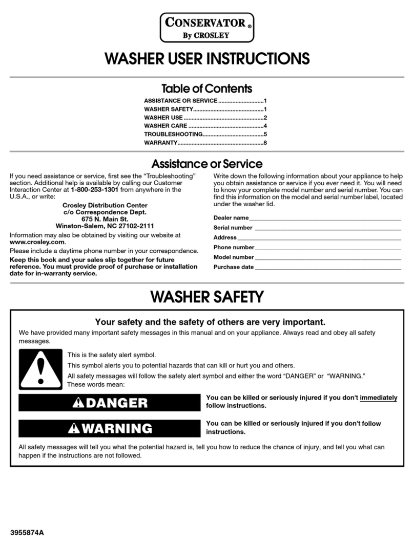 Crosley Conservator CAWS729MQ1 User manual