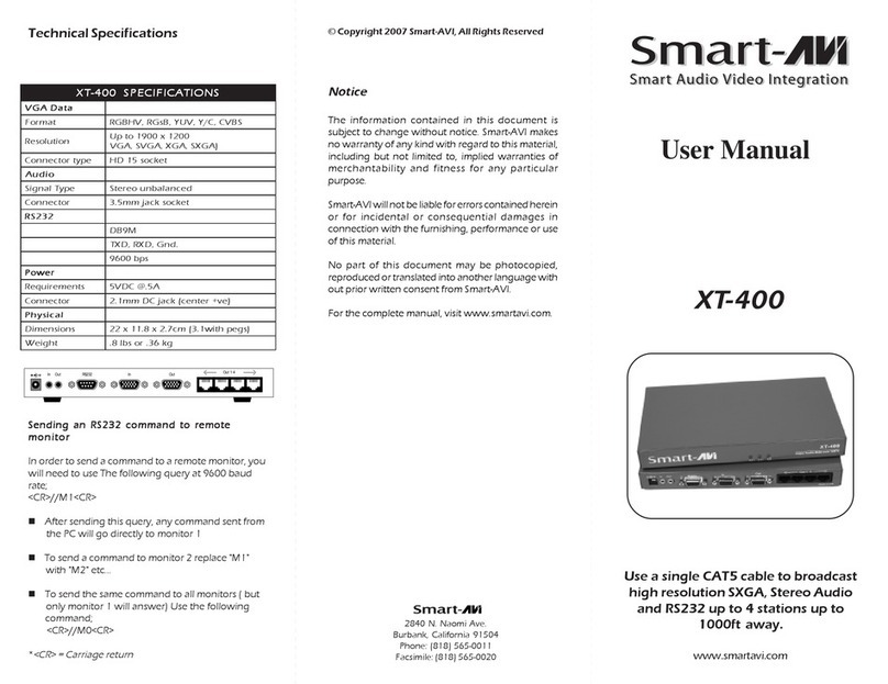 SMART-AVI XT-400 Series User manual