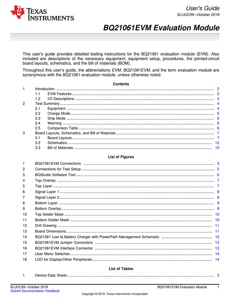 Texas Instruments BQ21061EVM User manual