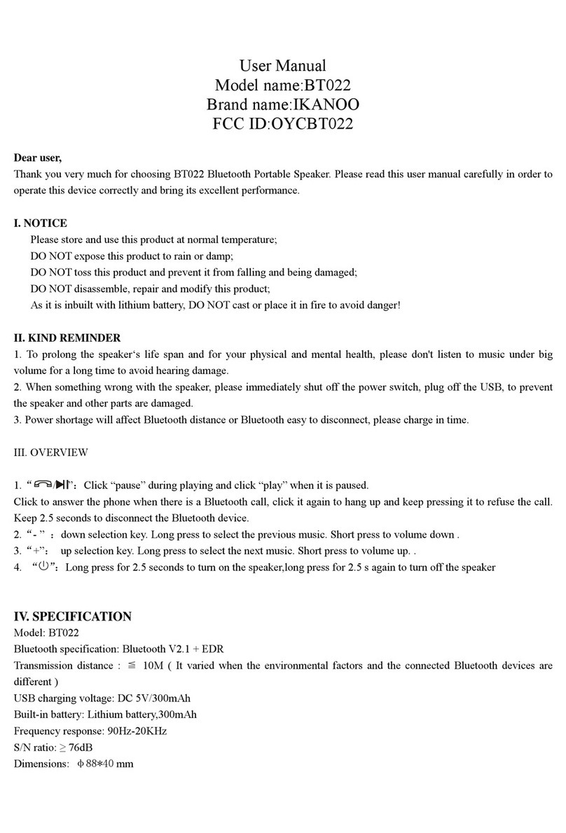 iKANOO BT022 user manual