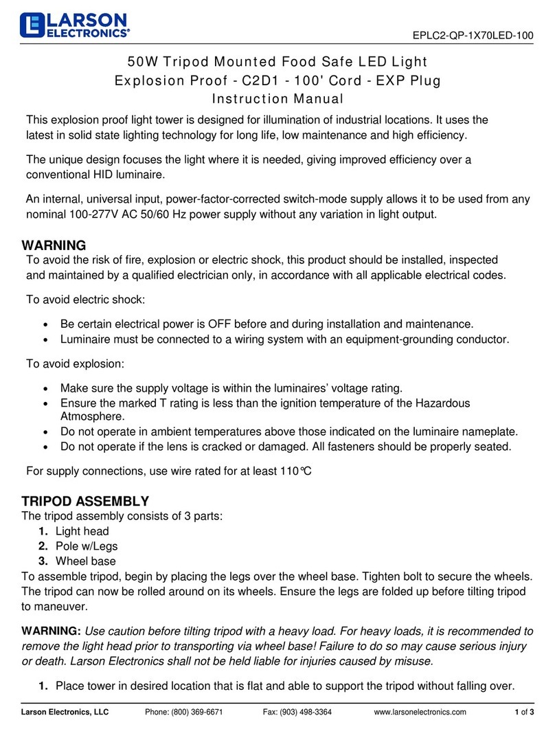 Larson Electronics EPLC2-QP-1X70LED-100 User manual