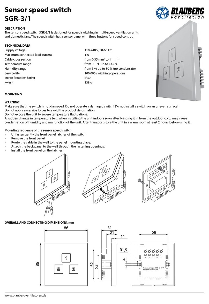 BLAUBERG Ventilatoren SGR-3/1 quick start guide