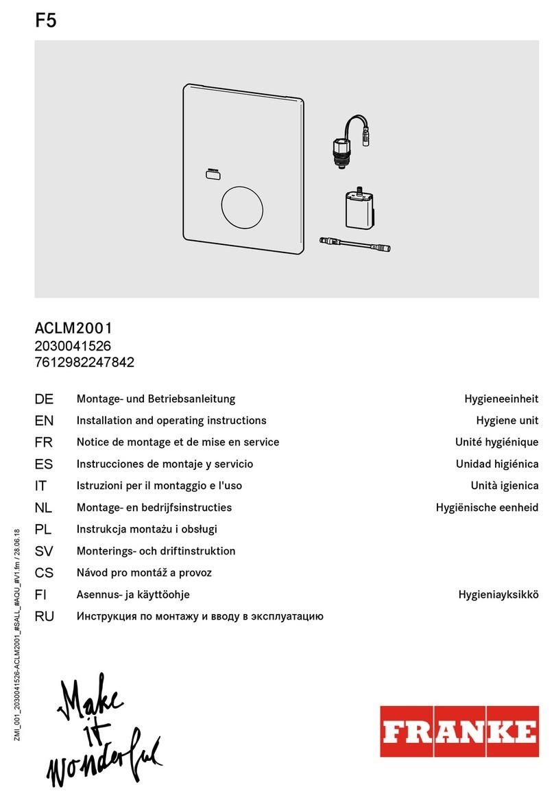 Franke ACLM2001 Installation and operating instructions Franke ACLM2001 Installation and operating instructions