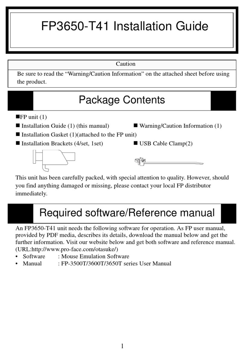 Pro-face FP3650-T41 User manual Pro-face FP3650-T41 User manual