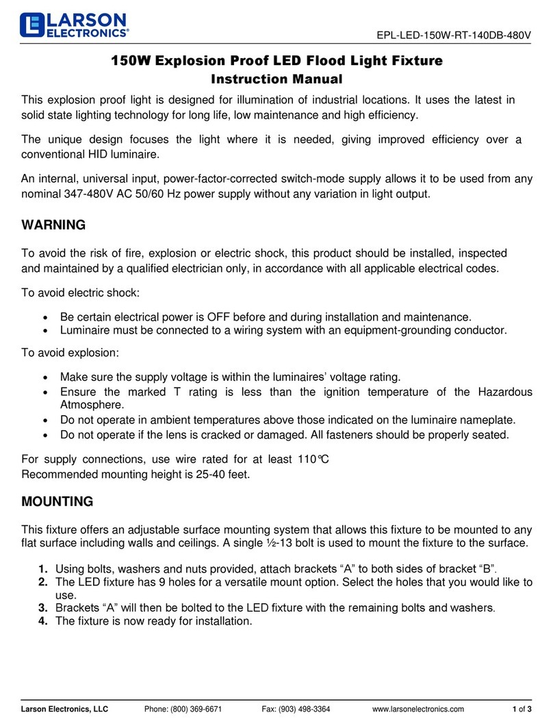 Larson Electronics EPL-LED-150W-RT-140DB-480V User manual