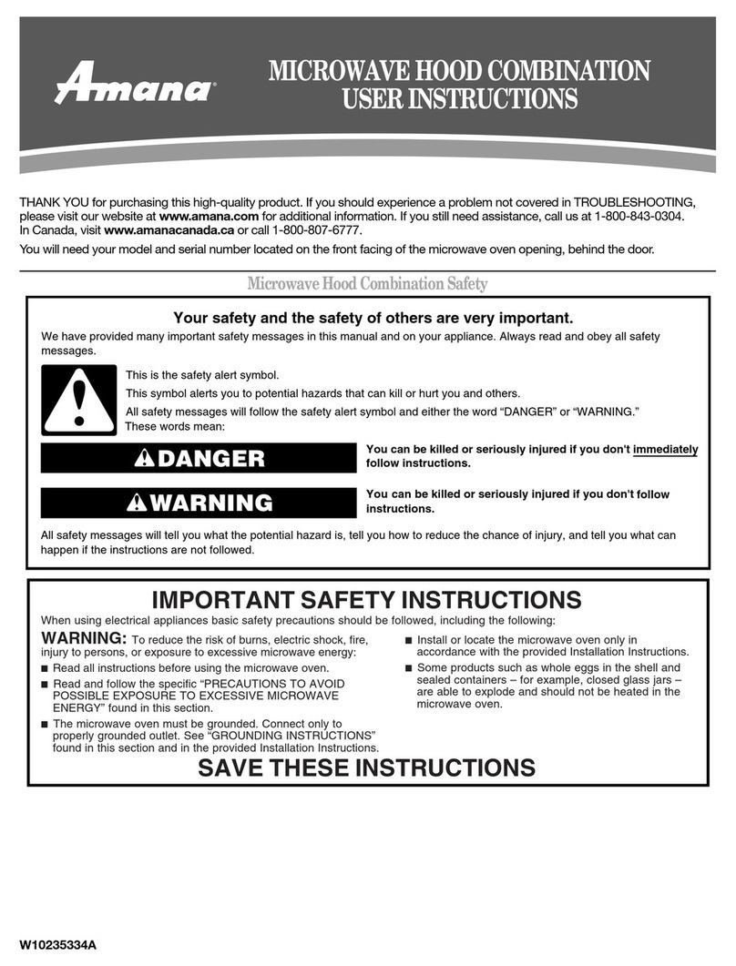 Amana YAMV1160VAB1 User manual