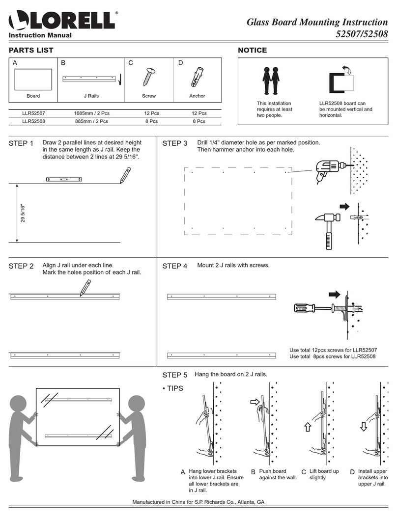 Lorell 52507 Mounting instruction Lorell 52507 Mounting instruction