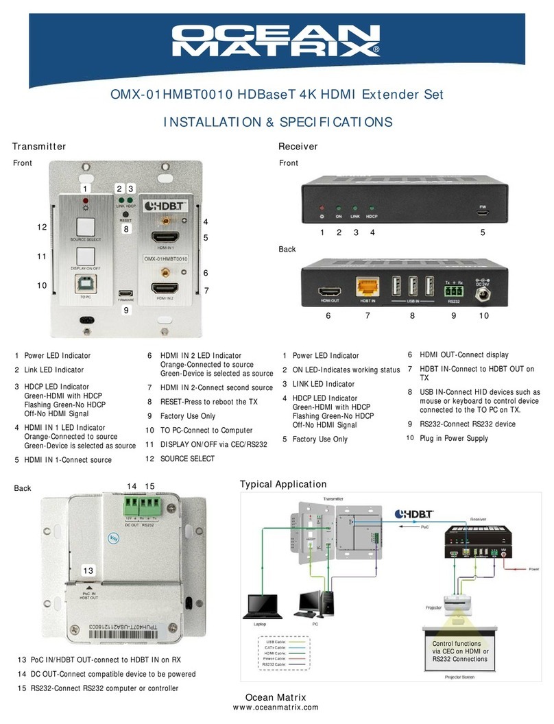 Ocean Matrix OMX-01HMBT0010 INSTALLATION & SPECIFICATIONS Ocean Matrix OMX-01HMBT0010 INSTALLATION & SPECIFICATIONS