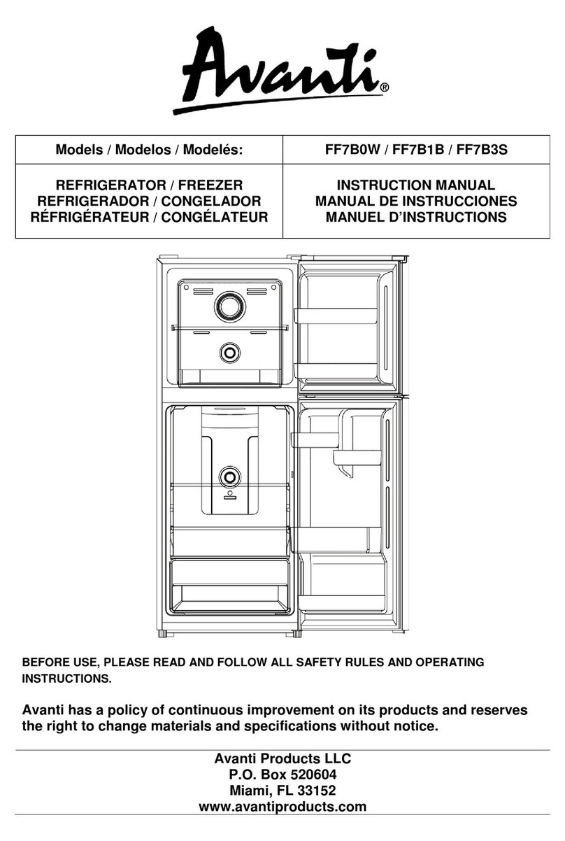 Avanti FF7B1B instruction manual