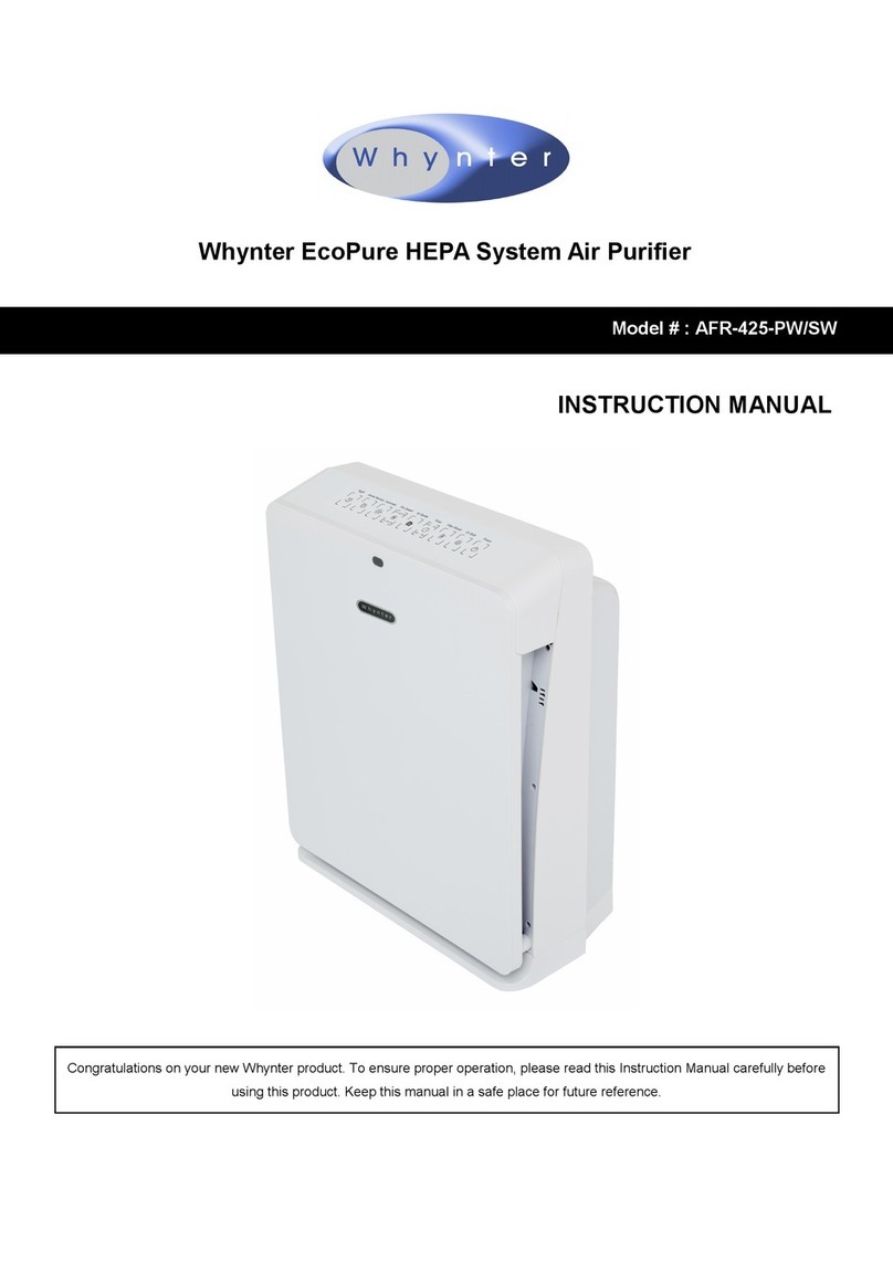 Whynter EcoPure AFR-425-PW instruction manual