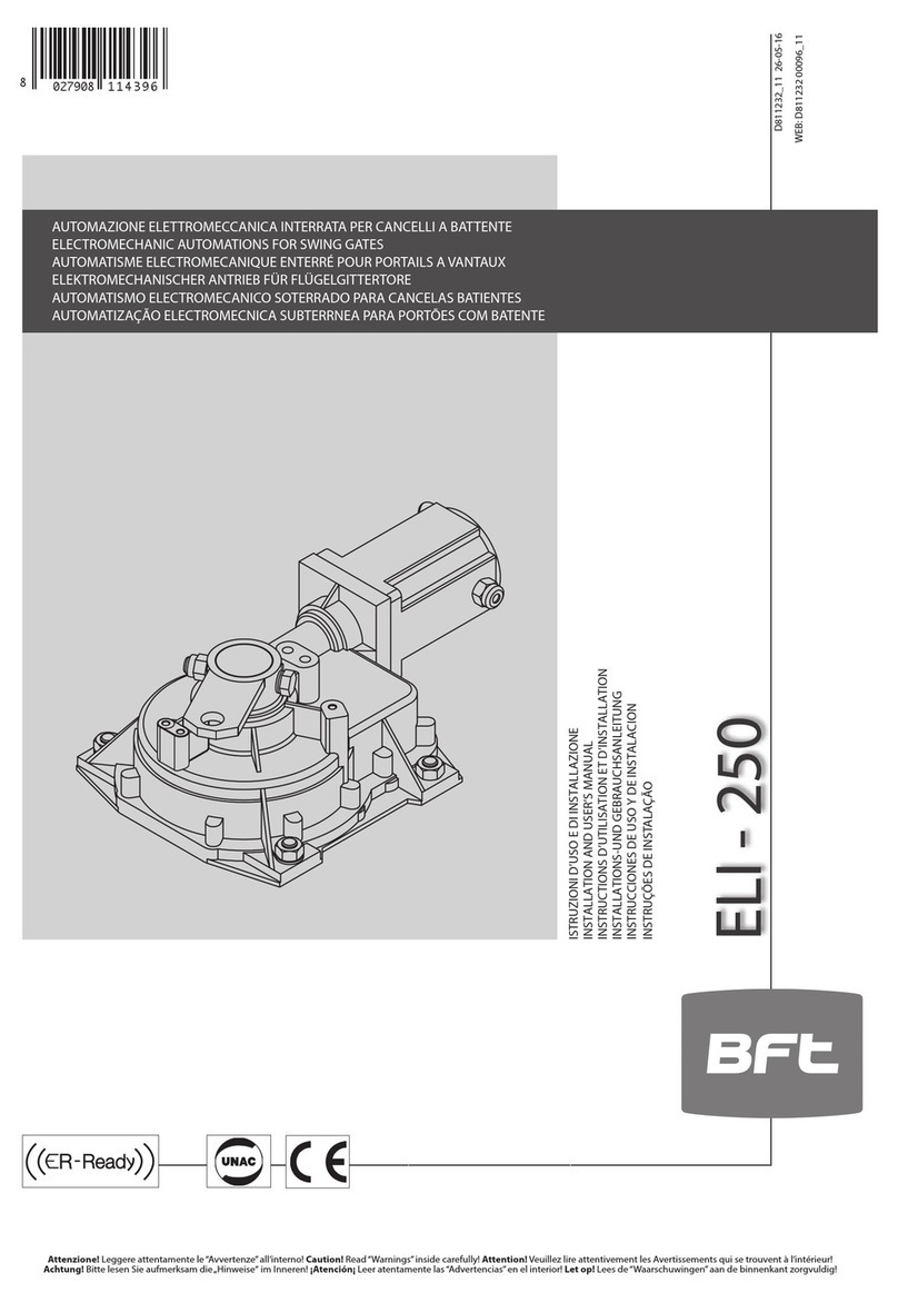 BFT ELI250N Installation and user manual