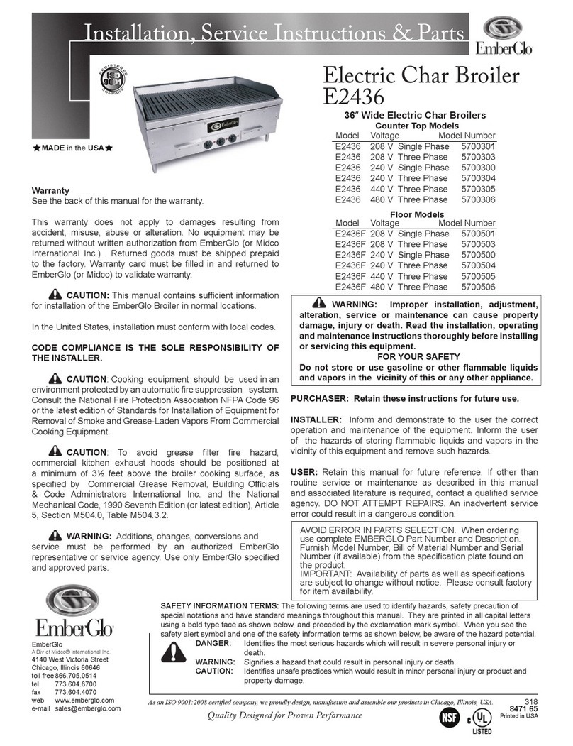EmberGlo 5700301 Installation, service instructions & parts EmberGlo 5700301 Installation, service instructions & parts