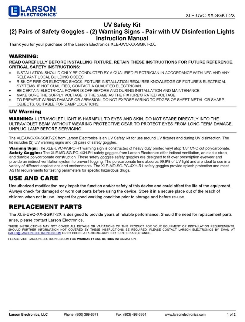 Larson Electronics XLE-UVC-XX-SGKT-2X instruction manual
